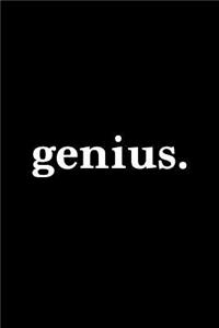 Genius. Journal - White on Black Design