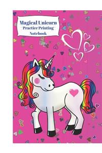 Magical Unicorn Practice Printing Notebook