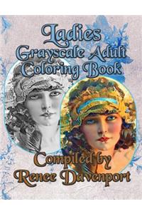 Ladies Grayscale Adult Coloring Book