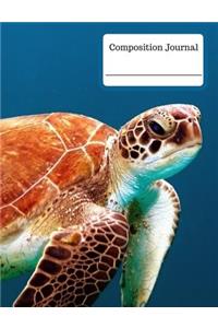 Composition Journal (Notebook) - Sea Turtle Swimming