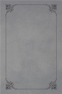 French Grey 101 - Blank Notebook with Fleur de Lis Corners