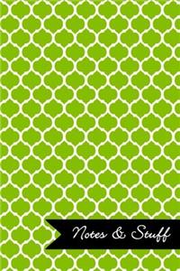 Notes & Stuff Lime Green Moroccan Trellis Pattern Notebook