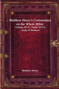 Matthew Henry's Commentary on the Whole Bible