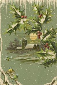 Rustic Vintage Country Church Snow Birds Nature Scene Journal