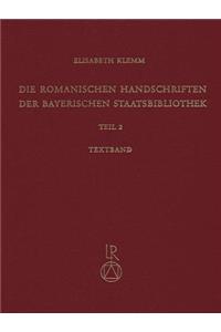 Die Romanischen Handschriften Der Bayerischen Staatsbibliothek