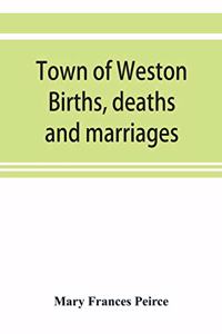 Town of Weston. Births, deaths and marriages, 1707-1850. 1703-Gravestones-1900. Church records, 1709-1825