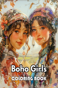 Boho Girls Coloring Book