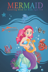 Mermaid Coloring Book for Kids Ages 4-8