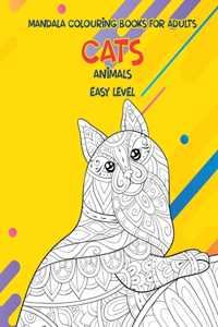 Mandala Colouring Books for Adults Easy Level - Animals - Cats