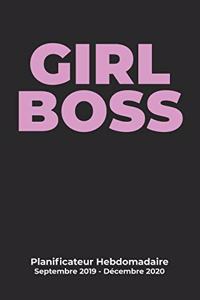 GIRL BOSS Planificateur Hebdomadaire Septembre 2019 - Décembre 2020