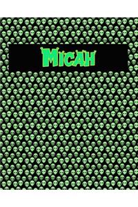 120 Page Handwriting Practice Book with Green Alien Cover Micah