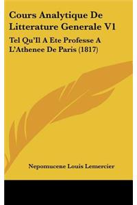Cours Analytique de Litterature Generale V1