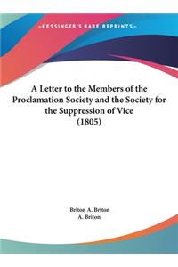 A Letter to the Members of the Proclamation Society and the Society for the Suppression of Vice (1805)