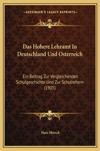 Das Hohere Lehramt In Deutschland Und Osterreich