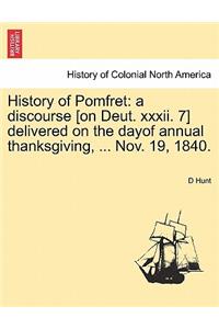 History of Pomfret