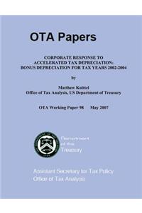 Coporate Response to Accelerated Tax Depreciation