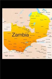 Map of Zambia Journal: 150 Page Lined Notebook/Diary