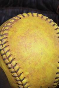 A Yellow Softball in a Glove Close-Up Sports Journal