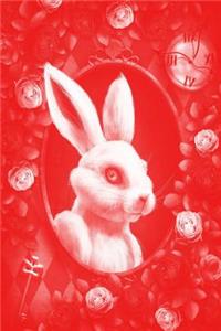 Alice in Wonderland Pastel Modern Journal - Outwards White Rabbit (Red)