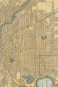 Minneapolis, Minnesota Vintage Map Field Journal Notebook, 50 pages/25 sheets, 4x6