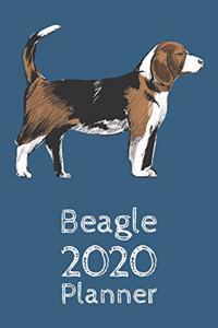 Beagle Planner: 2020 diary: Increase productivity, improve time management, reach your goals: Cute beagle illustration cover design