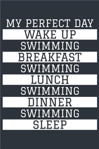 Swimming Notebook 'My Perfect Day' - Funny Swimmer Gift - Swimming Journal - Swimming Diary