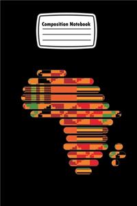 Composition Notebook: Africa Map Kente Pattern, Ghana Style