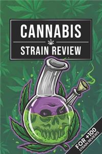Cannabis Marijuana Weed Strain Review Log Book Journal Notebook - Skull Bong