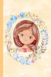 Yellow Watercolor Mermaid Wreath Composition Notebook, Blank Sketch Paper