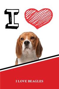 I Love Beagles: Draw and Write Notebook Journals Diary Featuring 120 Pages 6x9