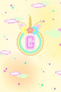 Unicorn Horn Monogram Journal - Letter G