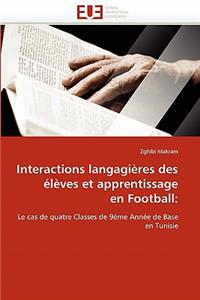 Interactions Langagières Des Élèves Et Apprentissage En Football