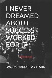 I Never Dreamed about Success I Worked for It