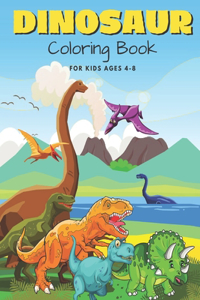Dinosaur Coloring Book For Kids Ages 4-8