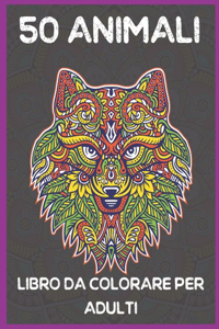50 Animali Libro da colorare per adulti