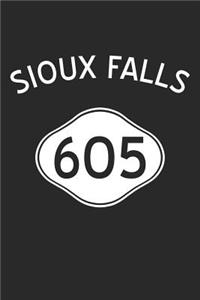 Sioux Falls Notebook - South Dakota Gift - Area Code Sioux Falls Journey Diary - South Dakota Travel Journal: Medium College-Ruled Journey Diary, 110 page, Lined, 6x9 (15.2 x 22.9 cm)