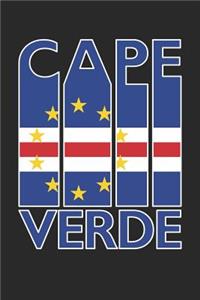 Vintage Cape Verde Notebook - Retro Cape Verde Planner - Cabo Verdean Flag Diary - Cape Verde Travel Journal: Medium College-Ruled Journey Diary, 110 page, Lined, 6x9 (15.2 x 22.9 cm)