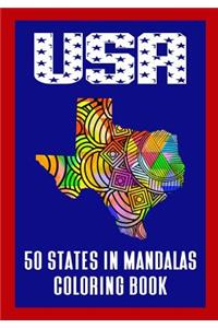 USA 50 States in Mandalas Coloring Book