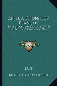 Appel A L'Honneur Francais