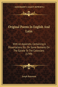 Original Poems In English And Latin