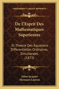 De L'Esprit Des Mathematiques Superieures