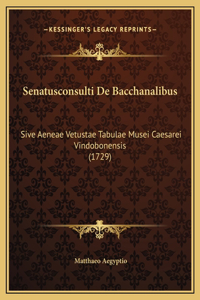 Senatusconsulti De Bacchanalibus