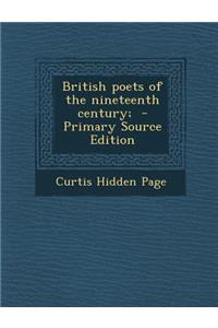British Poets of the Nineteenth Century;