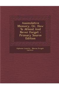 Assimilative Memory, Or, How to Attend and Never Forget - Primary Source Edition