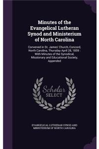 Minutes of the Evangelical Lutheran Synod and Ministerium of North Carolina