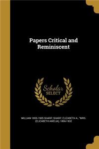 Papers Critical and Reminiscent