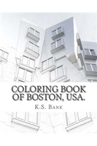 Coloring Book of Boston, USA.