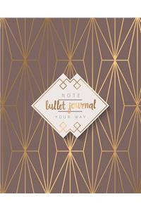 Bullet Journal Dot Grid for 90 Days, Numbered Pages Quarterly Journal Diary, Geometric Modern Gold Elegance Notebook