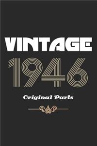 Retro Birthday - Vintage 1946 Notebook Original Parts Gift