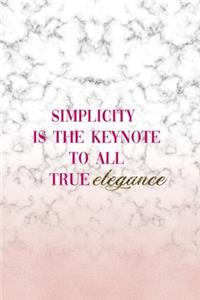 Simplicity Is The Keynote To All True Elegance